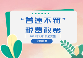 2021年4月1日开始实施的“首违不罚”及相关税费政策